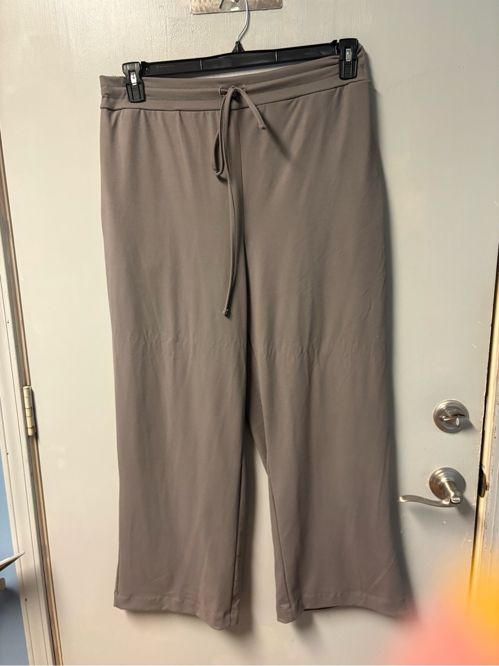 Wide Leg Drawstring Lounge Pants - Taupe size 2X